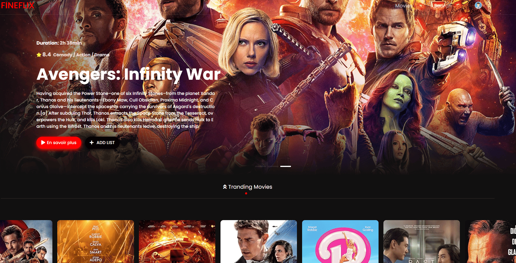 Projet Site de streaming